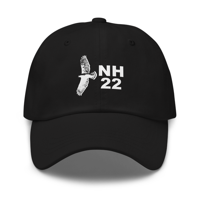 Black dad hat with NH22 logo.